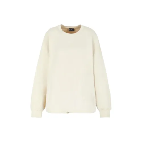 EMPORIO ARMANI EA7 Свитшот Женский Миндально-Белый