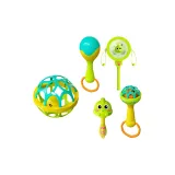 Мягкие резиновые мячи + шелестящие игрушки + динозавр-маракасы + однолистная детская шелестящая игрушка + круглый носок маракасы