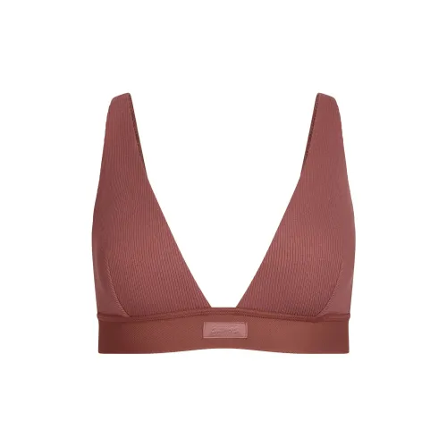 SKIMS SS25 Cotton Rib Plunge Bralet Bra Women's 1 Pack