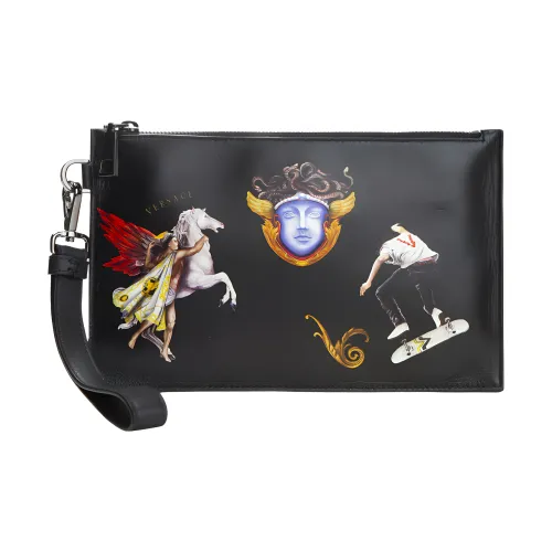 VERSACE Кожа Клатч Маленький Мужской Черный