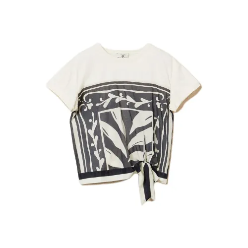 TWINSET Milano SS25 Рубашка с оборванным рукавом Женская Белая