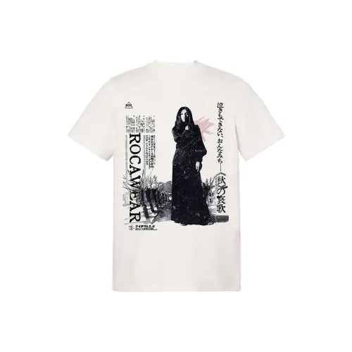 ROCAWEAR Бело-серая унисекс футболка