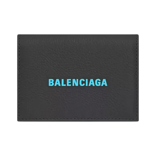 Balenciaga Коровья кожа крупнозернистая текстура кошелек мини унисекс черный