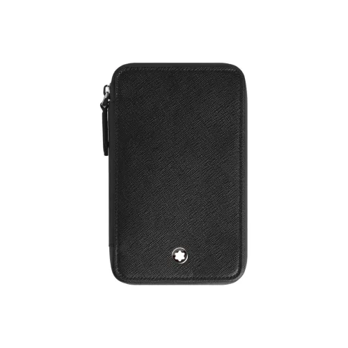MONTBLANC Сумка для хранения ручек из крупнозернистой коровьей кожи унисекс классический черный