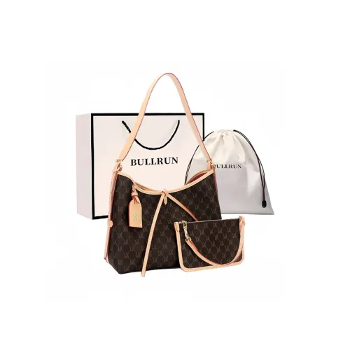 Bullrun ПВХ Сумка через плечо Женская Коричневый Экрю