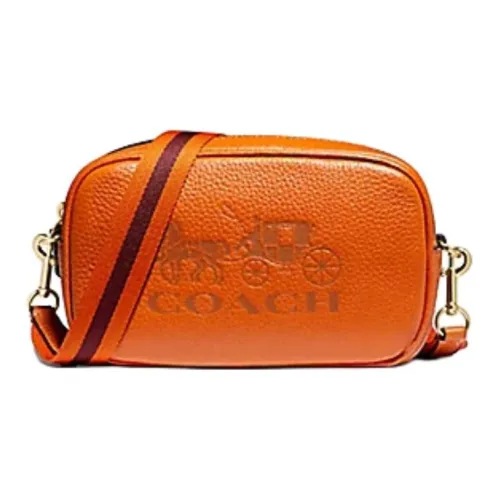 COACH Jes Кожа Camera Сумка Бананка Сумка через плечо Маленькая Женская Апельсиновая