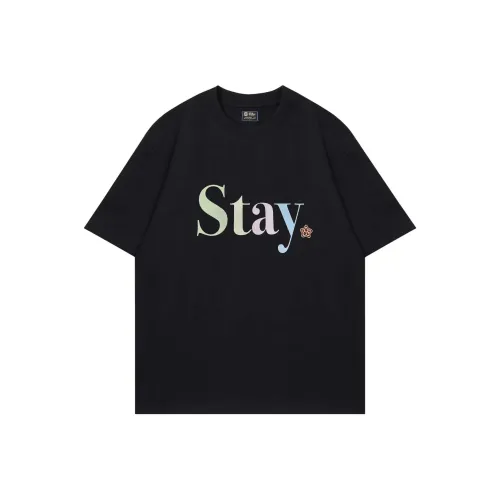 STAY UP LATE Черная унисекс футболка