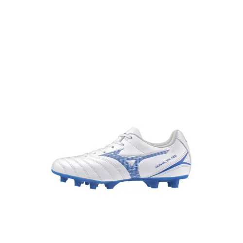 Mizuno MONARCIDA NEO 3 Slip Устойчивый к истиранию Низкий Топ Детская футбольная обувь Белый Лазерный Синий Детская