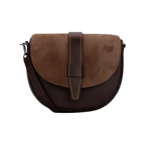 BRUNELLO CUCINELLI Кожа с замшей Сумка через плечо Женская Коричневая