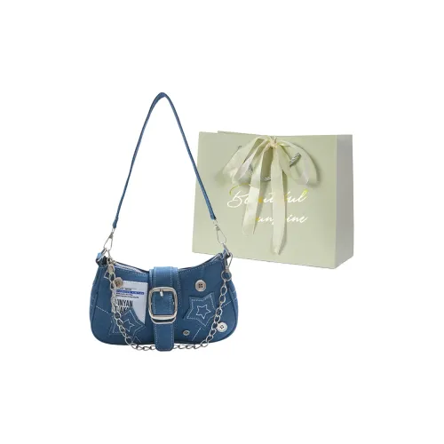 JIANGLIDA ПУ (полиуретан) Сумка через плечо Женская Синяя Черная