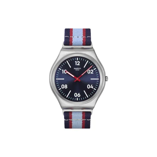 Коллекция Swatch Essentials Кварцевый механизм Унисекс Часы 42*45,6 мм Синий циферблат Корпус из нержавеющей стали Тканевый ремешок