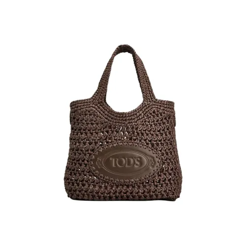 TOD'S Сумка из соломенной плетени женский цвет умбра