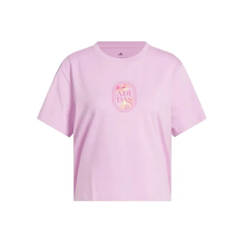 Adidas Sportswear Т-рубашка с оборванным рукавом женская розовая