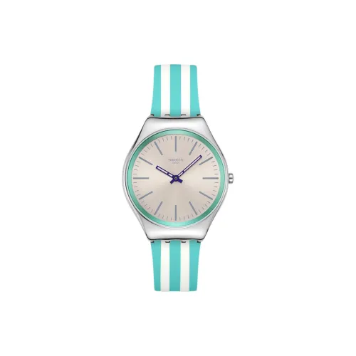 Коллекция Swatch Essentials Кварцевый механизм Унисекс Часы 38*45,6 мм Серебристый циферблат Корпус из нержавеющей стали Силиконовый ремешок
