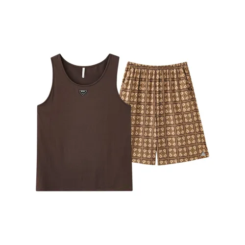 QIAOJIAREN Шоколад Мужские Пижамные Комплекты