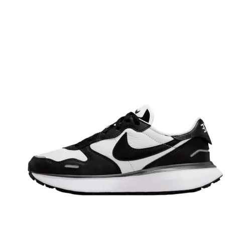 Nike Phoenix Waffle Износостойкий и Легкий Низкий Топ Беговые кроссовки Унисекс Черный Белый