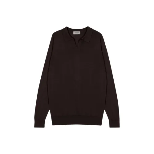 JOHN SMEDLEY Шоколад Мужская Рубашка Поло