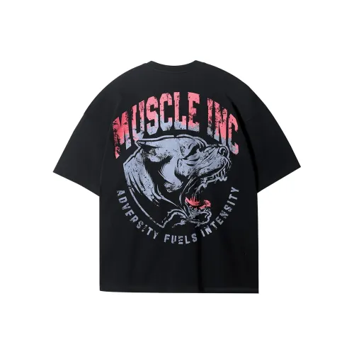 Muscle Dog Черные Мужские T-Рубашки