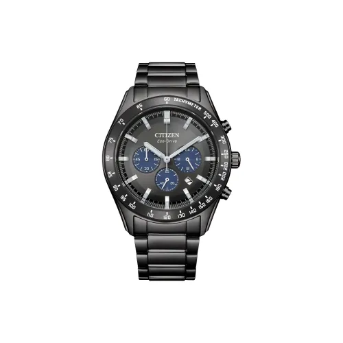 CITIZEN Eco Drive Series Светильник Кварцевый механизм Нержавеющая сталь Ремешок Часы 43 мм Мужские часы Черный циферблат