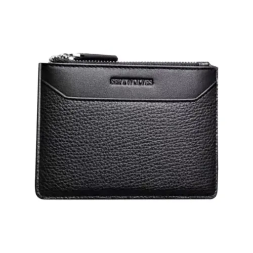 SEPTWOLVES Коровья кожа Держатель для карт Стандартный Мужской Черный