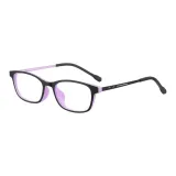 Прозрачная фиолетовая оправа с черными линзами