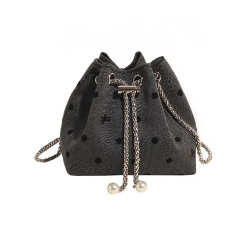 MOONDEMIMA Нейлоновая сумка через плечо ведрообразная сумка женская черная клетка