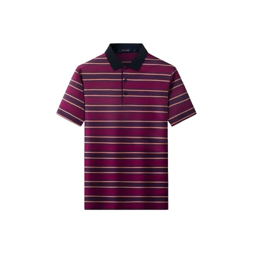 LUOZI Фиолетовое Полосатое Мужское Поло