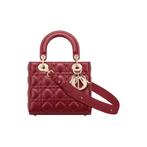 DIOR Lady Dior My ABCDior Lambskin Сумка Маленькая Женская Вишнево-Красная