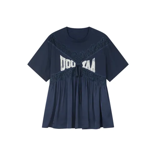 UOOYAA Темно-синие женские футболки