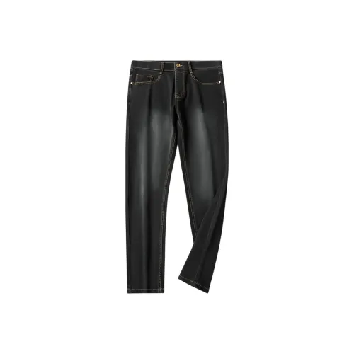 MH Черный Серый Цвет Мужские Джинсы