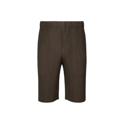 Homme Plissé Issey Miyake Повседневные шорты Мужские Грязно-коричневый