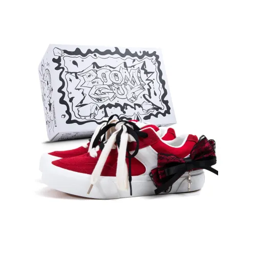 BOOM GUY POW Взрывной Энергия 100% Устойчивый к истиранию Легкий Низкий Топ Кроссовки для скейтбординга Женские Красный