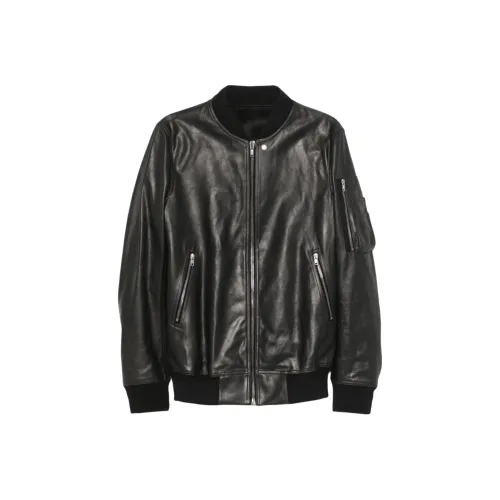 RICK OWENS RO Кожаная куртка мужская черная