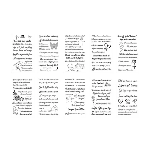 ARTMISS Корейский стиль Черный белый Английский язык Наклейка Tattoo