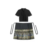 Топ + Китайская юбка с узором "конское лицо" Комплект одежды