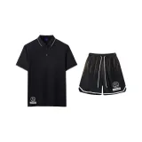 Комплект одежды (Черная поло + Черные шорты)