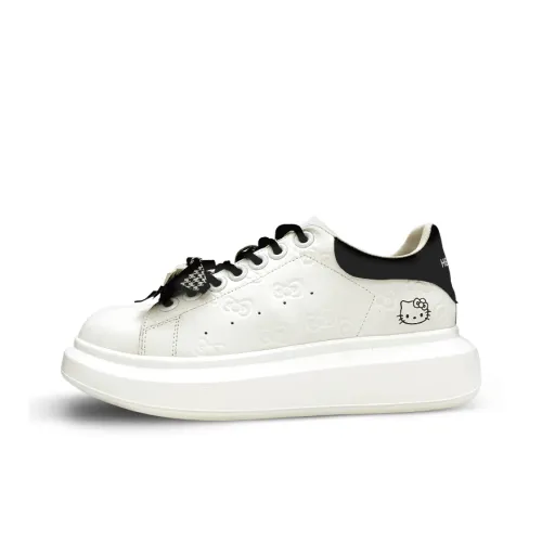 Hello Kitty Износостойкие Дышащие Низкие Кроссовки для скейтбординга Женские Белые Черные