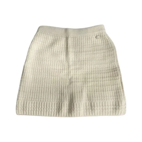 CHANEL 18B Повседневная короткая юбка женская молочно-белая