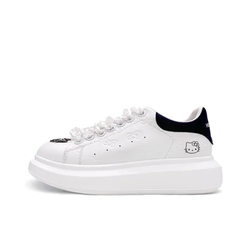 Hello Kitty Белый Низкий Топ Повседневная Обувь Женская Белый Черный