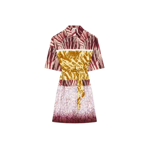 DRIES VAN NOTEN Многоцветные Женские Короткие Платья с Рукавами