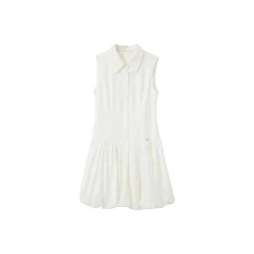 3COLOUR Жемчужно-белый Женские Платья без рукавов