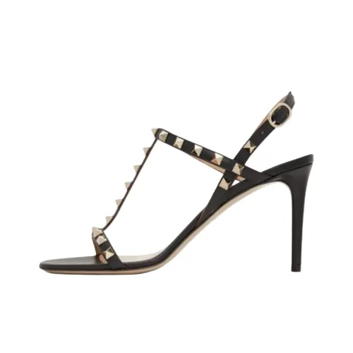 Valentino Rockstud One Sandals Strap 8,2cm Women's Black Валиентино Рокстуд वन Сандалии Ремешок 8,2 см Женские Черные