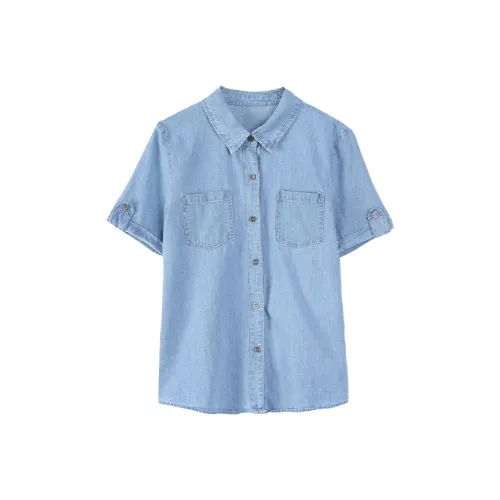 GEZITAI Синие Женские Рубашки