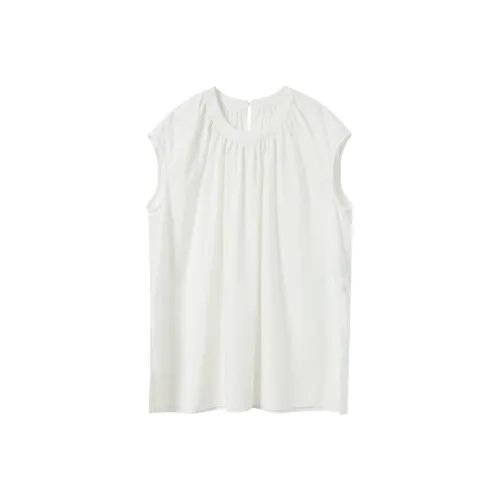 3COLOUR Перламутрово-белые Женские Шифоновые Рубашки