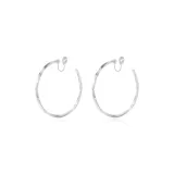 Серьги-клипсы Hao Ying Искрящиеся, 1 пара (Серебряные), 40 мм