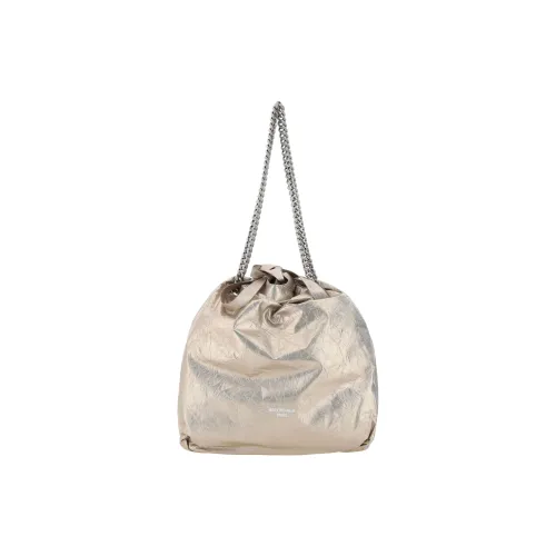 Balenciaga Crush Телячья кожа Ведрообразная сумка Сумка Сумка через плечо Женская Бежевая