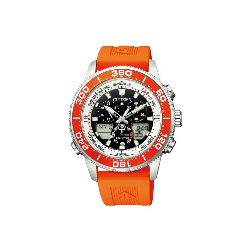 CITIZEN Collection Солнечный Кварцевый Механизм Резиновый Ремешок Часы 44 мм Мужские Часы Черный Циферблат