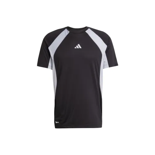 Adidas SS25 T-Shirt Мужской Черный Светлый Серебряный