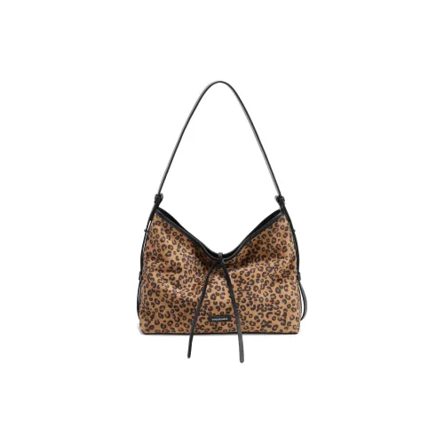 BELLE Ткань + Искусственная кожа Сумка через плечо Большая Женская Коричневая