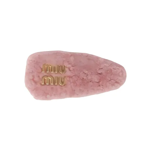 MIU MIU Merino Кожа Заколки для волос Женские Розовый